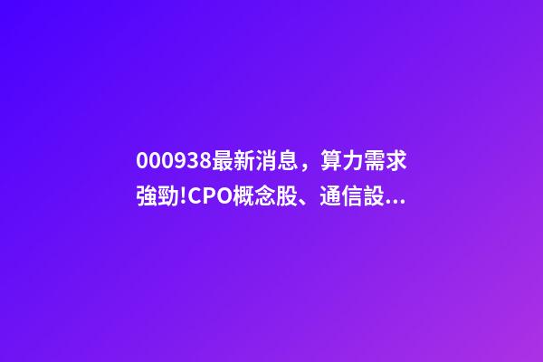 000938最新消息，算力需求強勁!CPO概念股、通信設(shè)備商、運營商齊漲邏輯在哪-第1張-觀點-玄機派