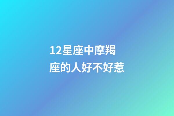 12星座中摩羯座的人好不好惹-第1張-星座運勢-玄機派