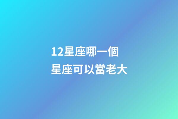 12星座哪一個星座可以當老大-第1張-星座運勢-玄機派