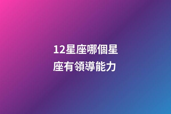 12星座哪個星座有領導能力-第1張-星座運勢-玄機派