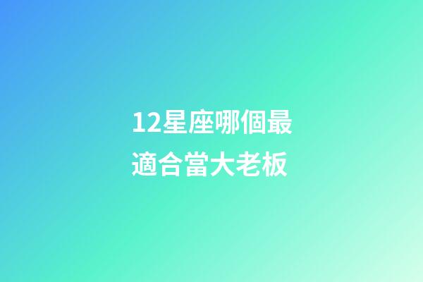 12星座哪個最適合當大老板-第1張-星座運勢-玄機派