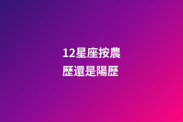 12星座按農歷還是陽歷（星座按陰歷算不行嗎）-第1張-星座運勢-玄機派