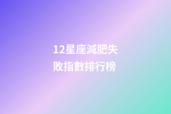 12星座減肥失敗指數排行榜-第1張-星座運勢-玄機派