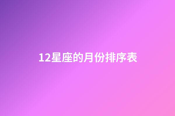12星座的月份排序表-第1張-星座運勢-玄機派
