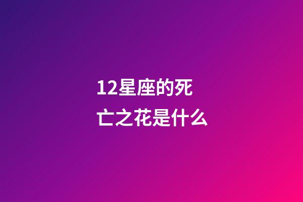 12星座的死亡之花是什么-第1張-星座運勢-玄機派