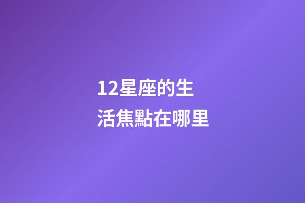 12星座的生活焦點在哪里