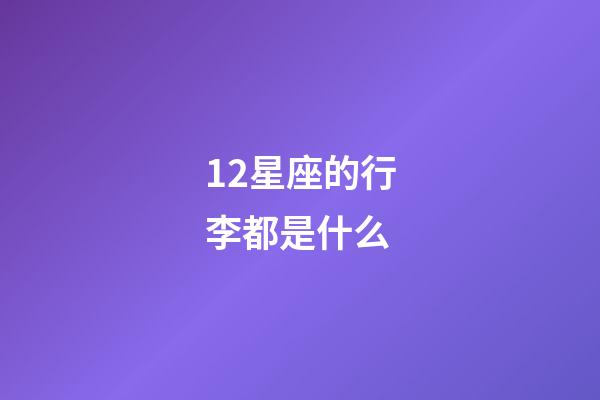 12星座的行李都是什么-第1張-星座運勢-玄機派