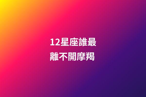12星座誰最離不開摩羯-第1張-星座運(yùn)勢-玄機(jī)派