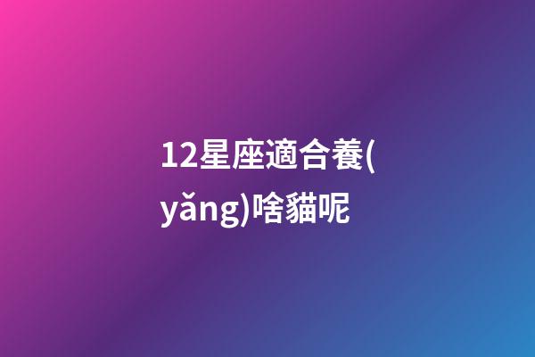 12星座適合養(yǎng)啥貓呢-第1張-星座運勢-玄機派