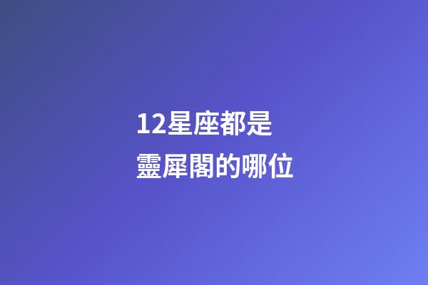 12星座都是靈犀閣的哪位