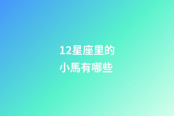 12星座里的小馬有哪些-第1張-星座運勢-玄機派