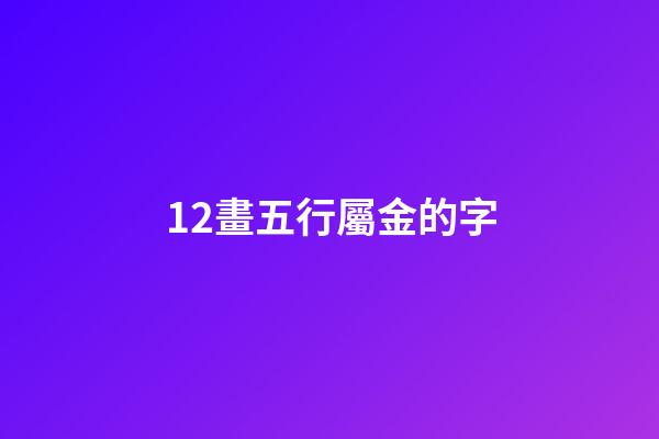 12畫五行屬金的字