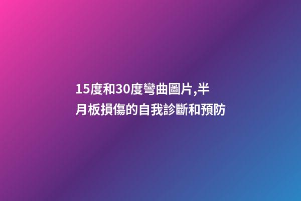 15度和30度彎曲圖片,半月板損傷的自我診斷和預防-第1張-觀點-玄機派