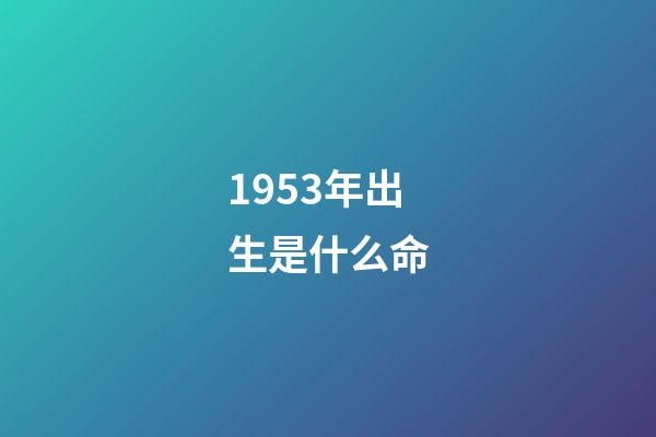 1953年出生是什么命