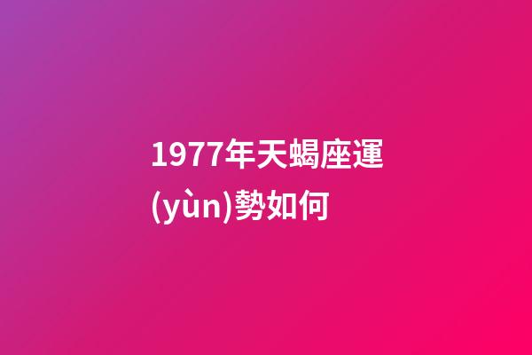 1977年天蝎座運(yùn)勢如何-第1張-星座運(yùn)勢-玄機(jī)派