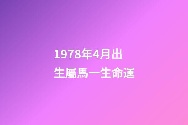 1978年4月出生屬馬一生命運(生肖馬4月需要謹防自己生事)-第1張-觀點-玄機派