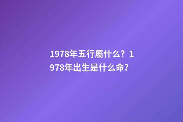 1978年五行屬什么？1978年出生是什么命？