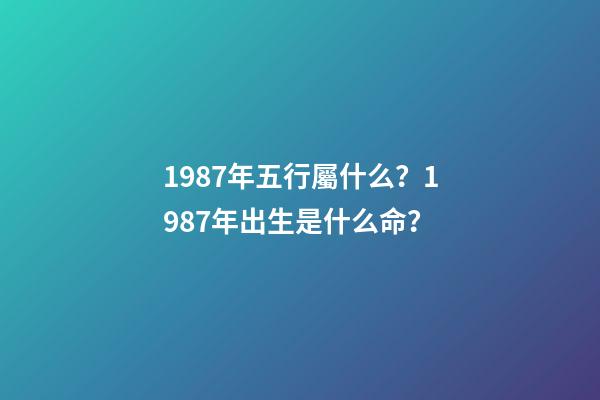 1987年五行屬什么？1987年出生是什么命？