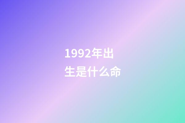 1992年出生是什么命