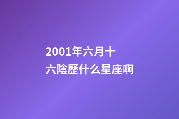 2001年六月十六陰歷什么星座啊