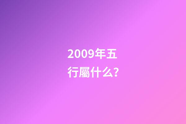 2009年五行屬什么？