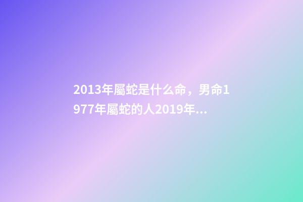 2013年屬蛇是什么命，男命1977年屬蛇的人2019年運(yùn)程-第1張-觀點(diǎn)-玄機(jī)派