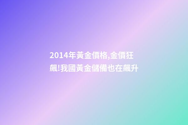 2014年黃金價格,金價狂飆!我國黃金儲備也在飆升(2003-2023)-第1張-觀點-玄機派