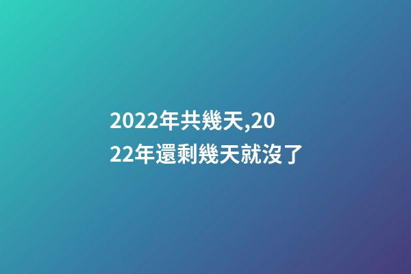 2022年共幾天,2022年還剩幾天就沒了-第1張-觀點-玄機(jī)派
