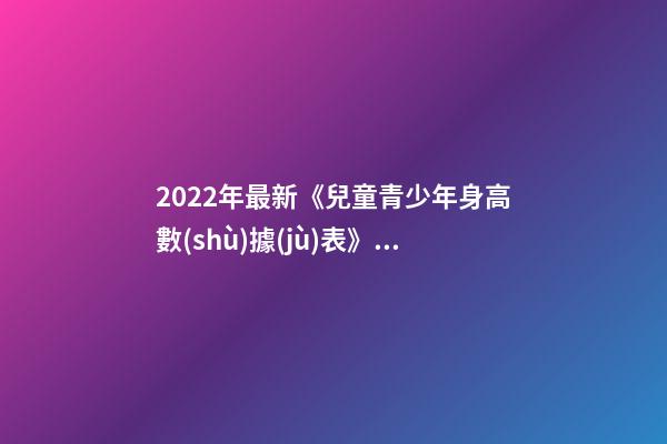 2022年最新《兒童青少年身高數(shù)據(jù)表》，你家孩子達(dá)標(biāo)了嗎？-第1張-觀點(diǎn)-玄機(jī)派