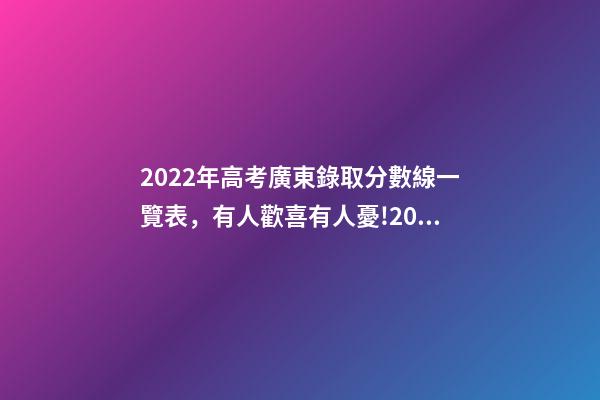 2022年高考廣東錄取分數線一覽表，有人歡喜有人憂!2022年廣東高校投檔線和最低排位-第1張-觀點-玄機派