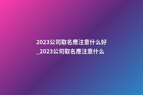 2023公司取名應注意什么好_2023公司取名應注意什么-第1張-公司起名-玄機派