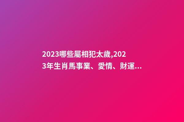 2023哪些屬相犯太歲,2023年生肖馬事業、愛情、財運運勢-第1張-觀點-玄機派