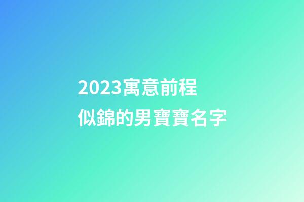 2023寓意前程似錦的男寶寶名字