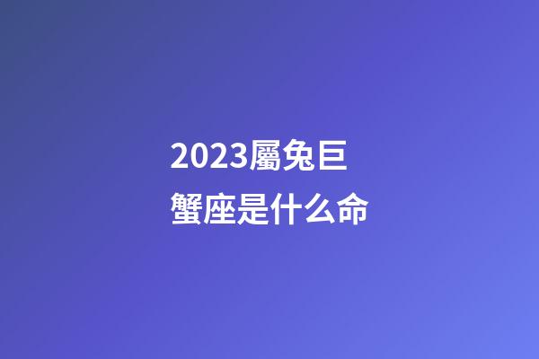 2023屬兔巨蟹座是什么命-第1張-星座運勢-玄機派