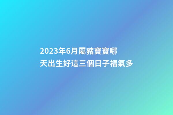 2023年6月屬豬寶寶哪天出生好?這三個日子福氣多