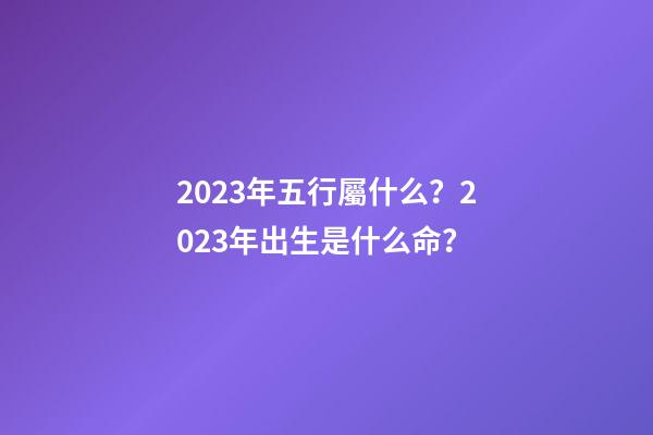 2023年五行屬什么？2023年出生是什么命？