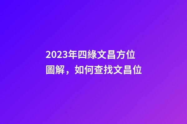 2023年四綠文昌方位圖解，如何查找文昌位