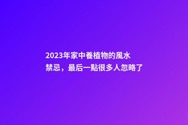 2023年家中養植物的風水禁忌，最后一點很多人忽略了