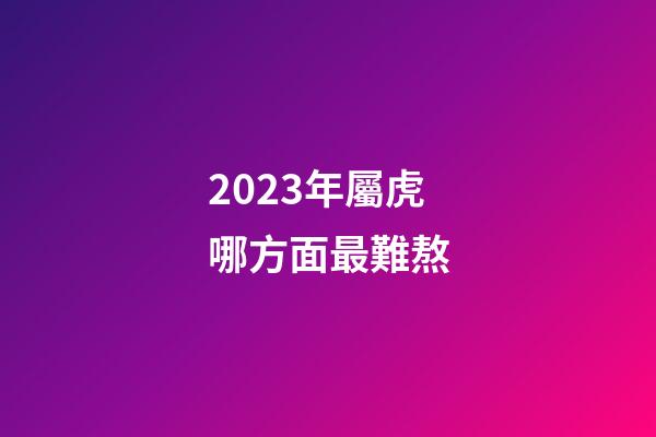 2023年屬虎哪方面最難熬