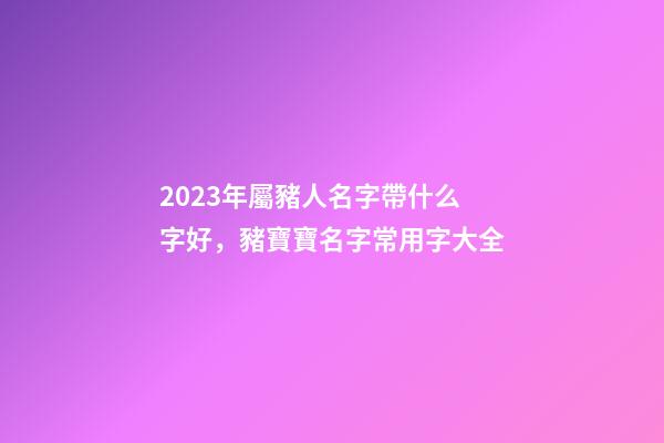 2023年屬豬人名字帶什么字好，豬寶寶名字常用字大全