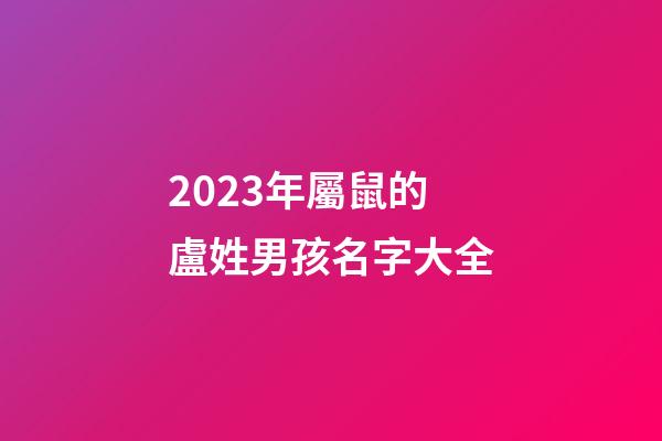 2023年屬鼠的盧姓男孩名字大全