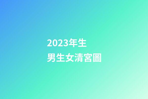 2023年生男生女清宮圖