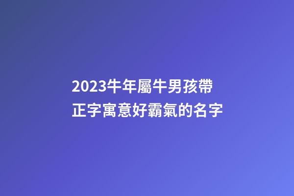 2023牛年屬牛男孩帶正字寓意好霸氣的名字