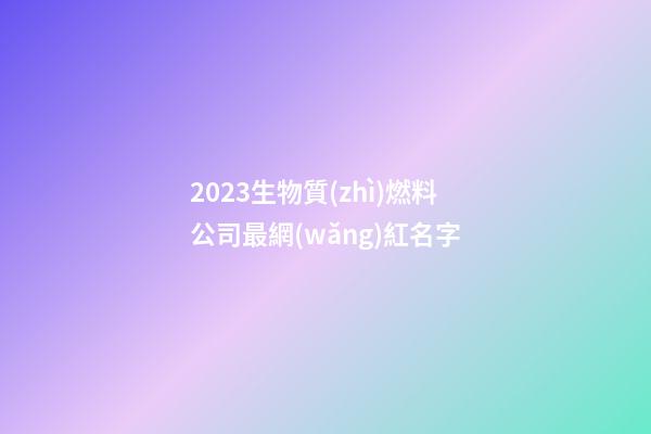 2023生物質(zhì)燃料公司最網(wǎng)紅名字-第1張-公司起名-玄機派