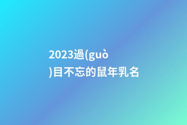 2023過(guò)目不忘的鼠年乳名