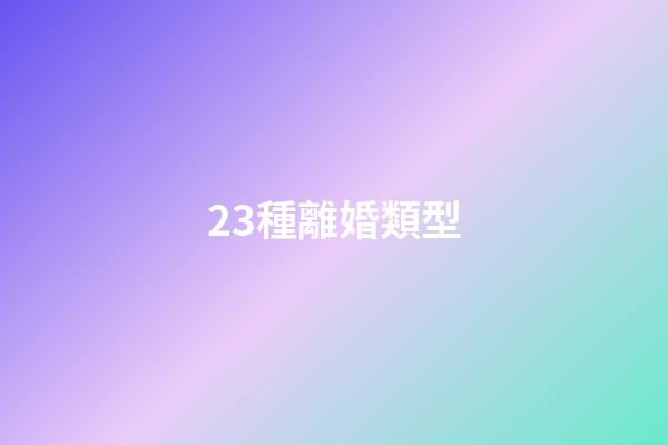 23種離婚類型