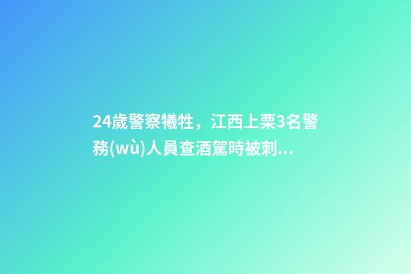 24歲警察犧牲，江西上栗3名警務(wù)人員查酒駕時被刺犧牲-第1張-觀點(diǎn)-玄機(jī)派