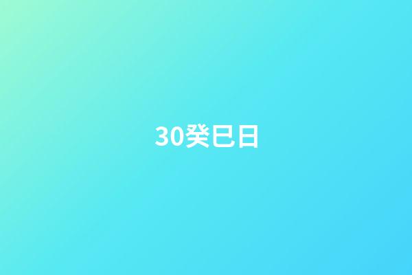 30.癸巳日