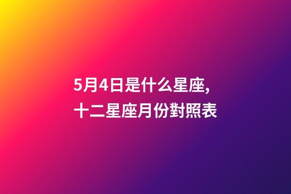 5月4日是什么星座,十二星座月份對照表-第1張-觀點-玄機派
