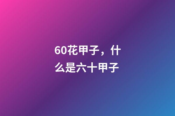 60花甲子，什么是六十甲子-第1張-觀點(diǎn)-玄機(jī)派